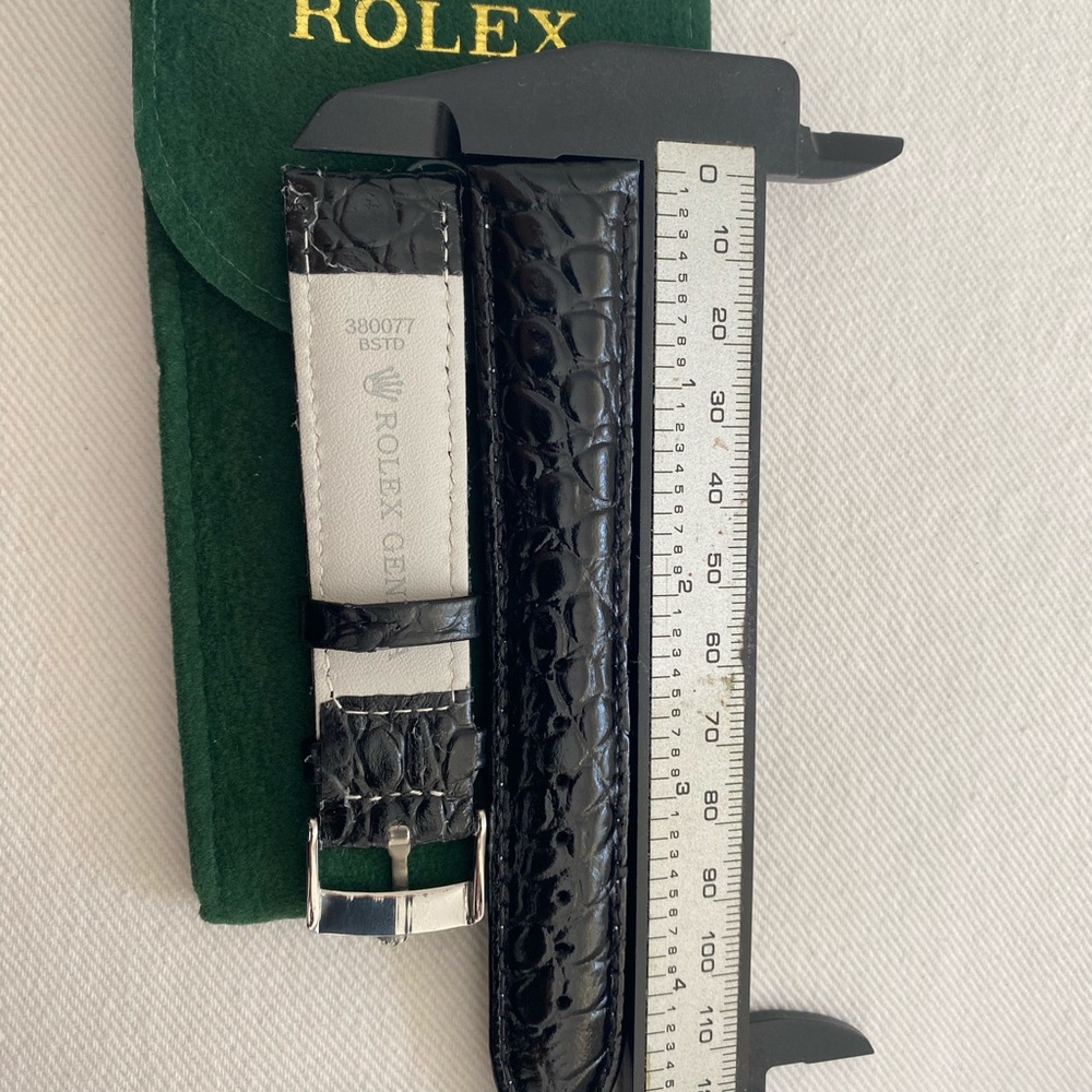 Rolex Black Leather Strap for Men 20mm - Picture 4 of 5